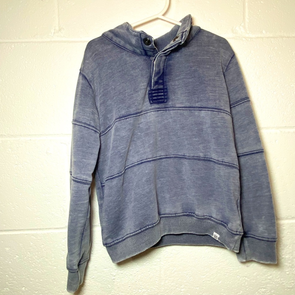 SVRN Code Navy Distressed Washed 1/4 Snap Pullover